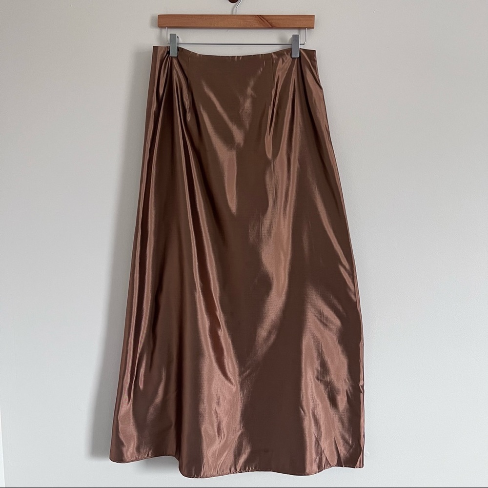 Vintage Jessica McClintock Full Length Formal Skirt A-Line Copper Shimmer
